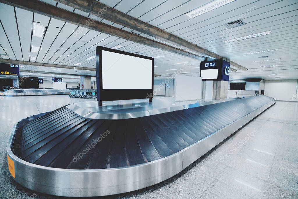 Download Airport screen mockup | Conveyor belt with screen mockup ...