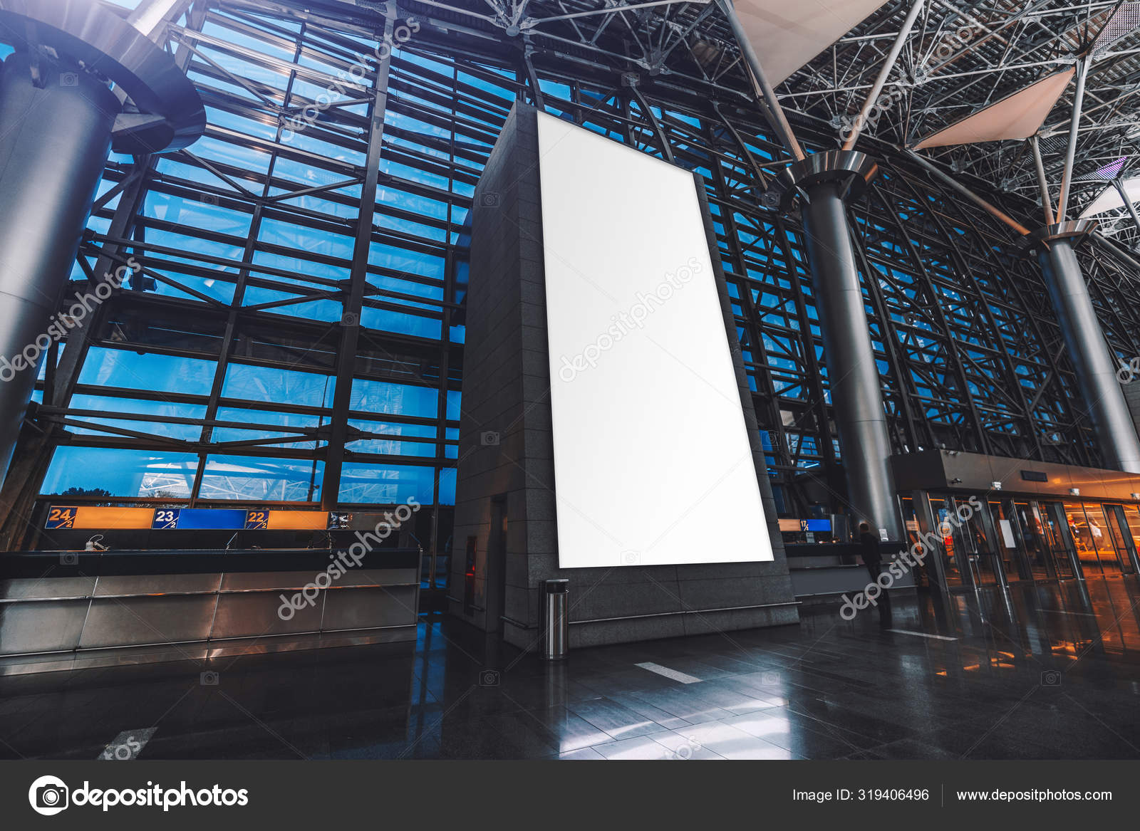 Download Billboard Mockup In Airport Terminal Stock Photo Image By C Skynextphoto 319406496
