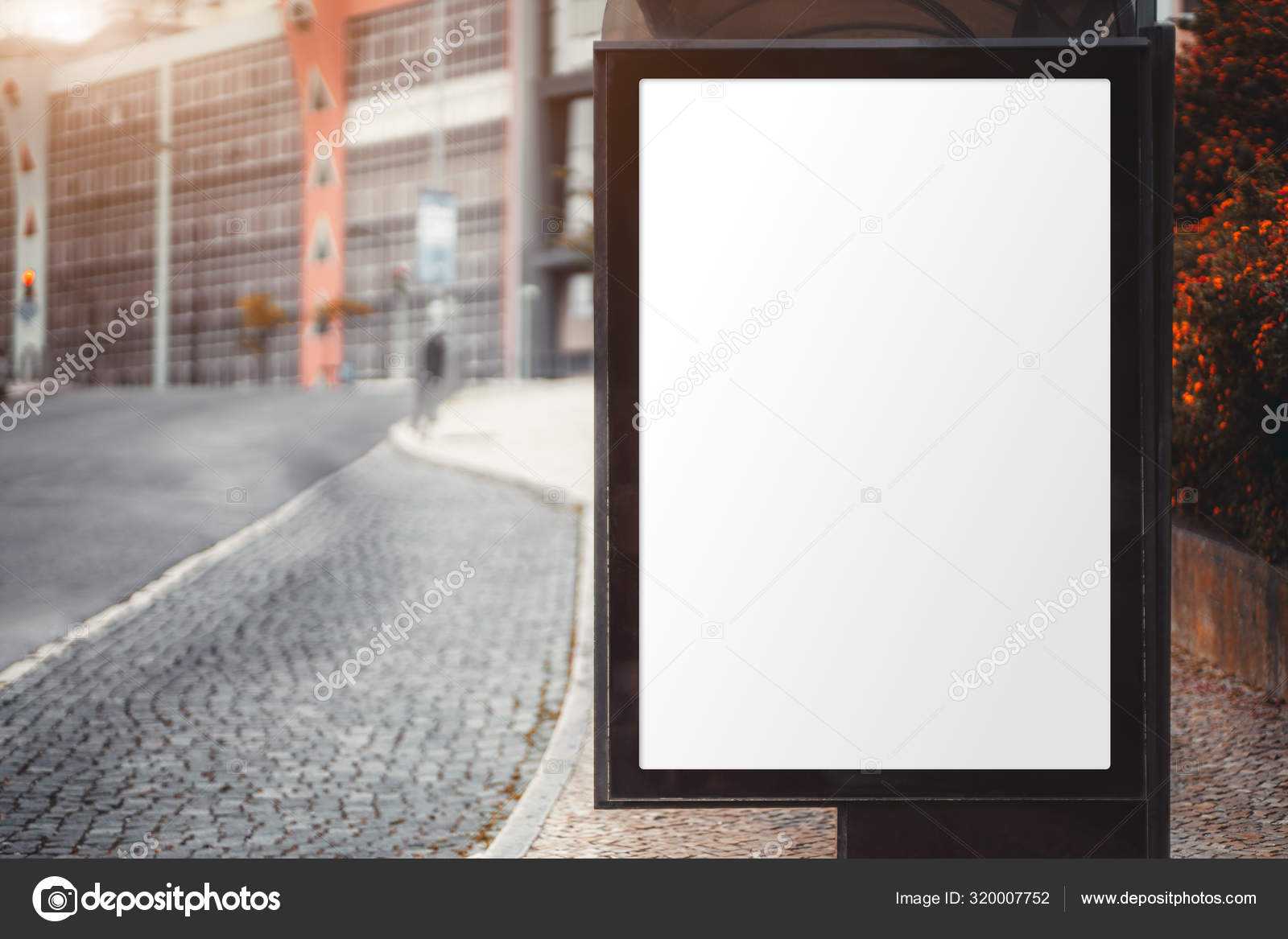 Download Free Billboard Mockup On A City Bus Stop Stock Photo C Skynextphoto 320007752 PSD Mockup Template