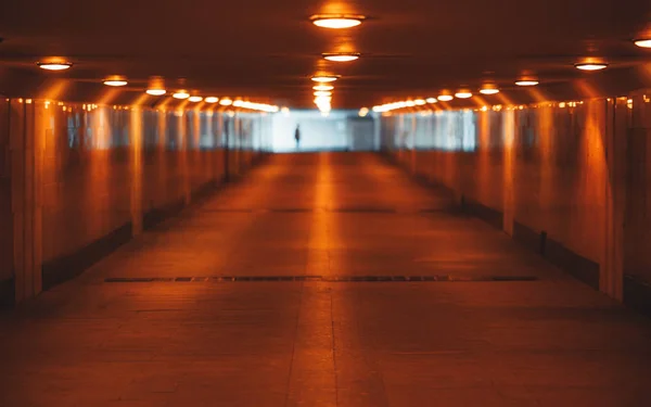 Illuminated underground passageway — Stock Photo, Image