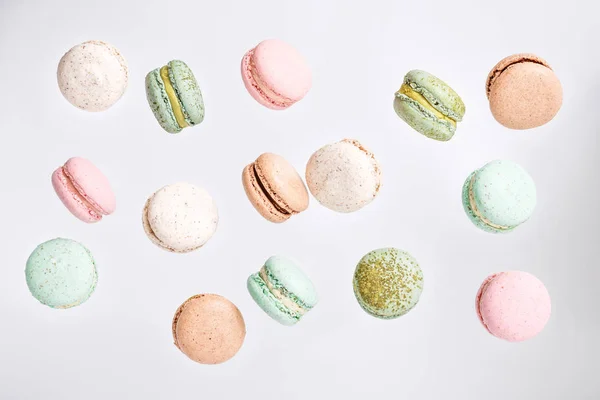 Pattern with colorful macaroons — Stock Photo, Image
