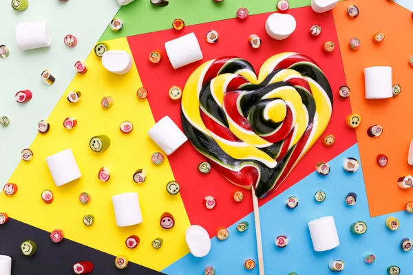 Candy pattern with lollipops — Stock Photo, Image