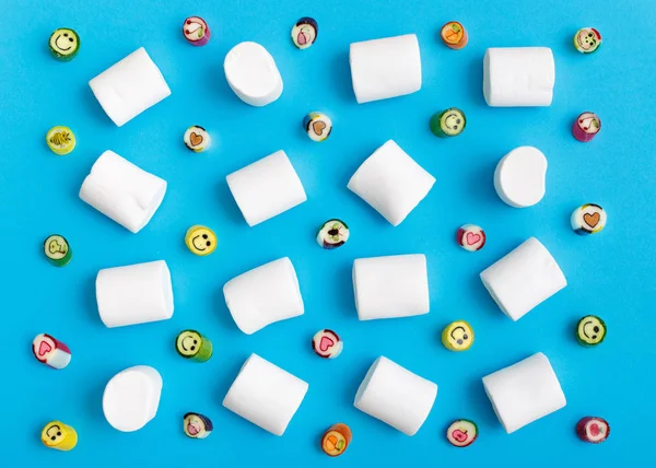 Vzorek s marshmallow bonbóny — Stock fotografie
