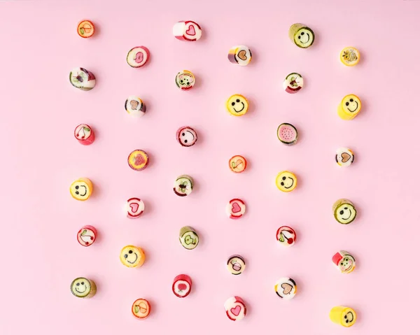 Candy pattern with lollipops — Stock Photo, Image