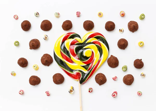 Patroon met chocolade zoetigheden — Stockfoto