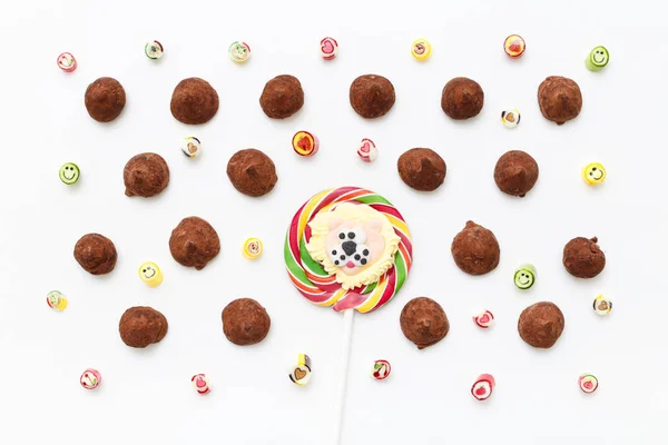 Padrão com doces de chocolate — Fotografia de Stock