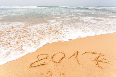 Yeni yıl 2017 yazı sahilde