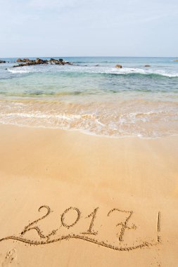 Yeni yıl 2017 yazı sahilde