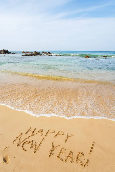 Ano Novo 2017 lettering na praia — Fotografia de Stock