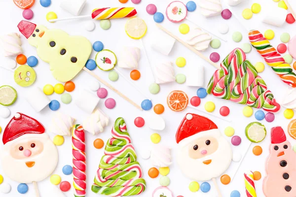 Plano con caramelos de color — Foto de Stock