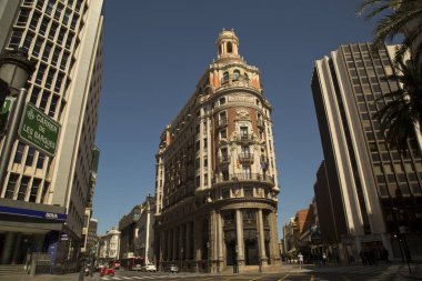 Valencia, İspanya, 24 Nisan 2017. Bina eski bankanın Valencia. 