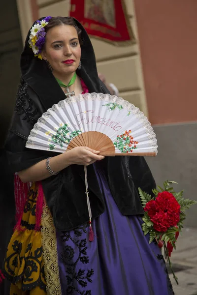 Murcia Spanien April 2017 Frühjahrsfest Murcia Prozession Tracht Auf Den — Stockfoto