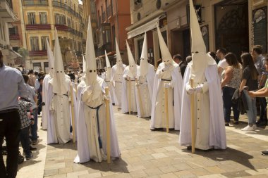 Malaga, Endülüs, İspanya. 16 Nisan 2017. Kutsal hafta alayı Malaga.