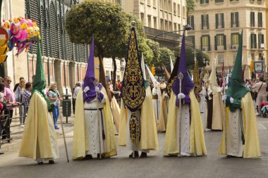 Malaga, Endülüs, İspanya. 16 Nisan 2017. Kutsal hafta alayı Malaga.
