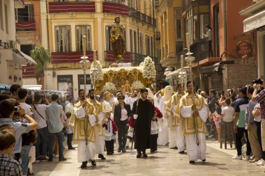 Malaga, Endülüs, İspanya. 16 Nisan 2017. Kutsal hafta alayı Malaga.