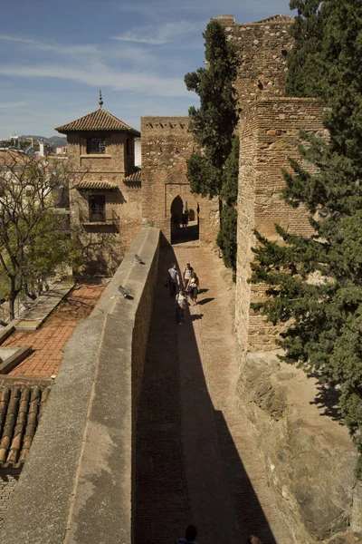 Málaga Andalusien Spanien April 2017 Fästningen Alcazaba Malaga Spanien — Stockfoto