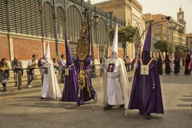 Malaga, Endülüs, İspanya. 16 Nisan 2017. Kutsal hafta alayı Malaga.