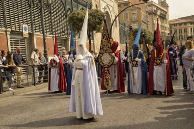 Malaga, Endülüs, İspanya. 16 Nisan 2017. Kutsal hafta alayı Malaga.