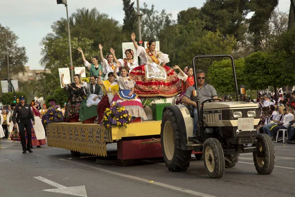 Murcia Spanien April 2017 Frühjahrsfest Murcia Prozession Tracht Auf Den — Stockfoto