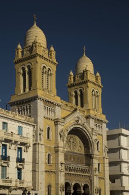 Tunus, Tunus. 27 Aralık 2018. Tunus 'taki St. Vincent de Paul Katedrali.