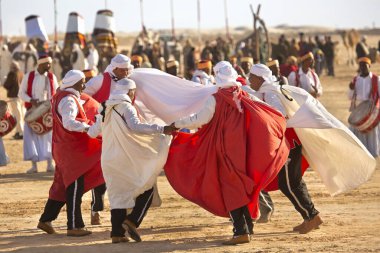 DOUZ, TUNISIA. 21 Aralık 2018 'de. Douz, Tunus 'ta Sahra Festivali.