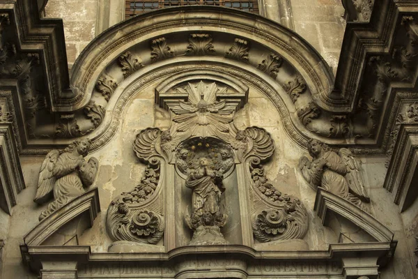 Kvito Ecuador Juni 2019 Detalj Dekorationerna Fasaden Jesu Kyrka Compania — Stockfoto