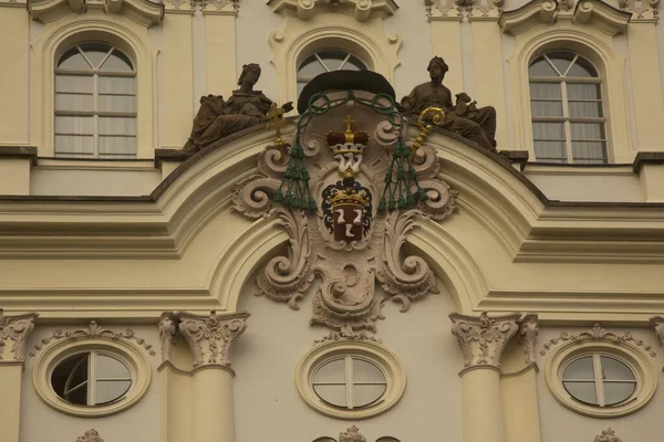 Praha Česká Republika Prosince2018 Detail Fasády Arcibiskupského Paláce Praze Česká — Stock fotografie