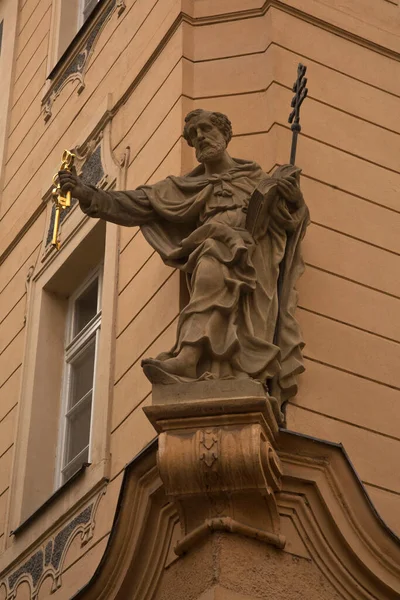 Prague Republique Tcheque Decembre 2018 Statue Saint Pierre Tenant Les — Photo