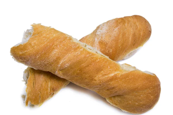 法国在白色背景上的面包 — 图库照片