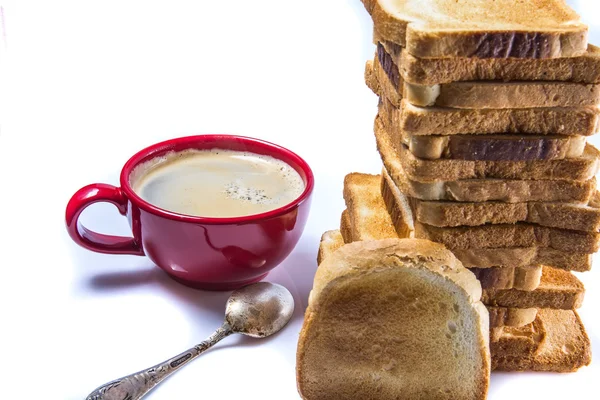 Delicious toast and coffee for breakfast — Stock Photo, Image