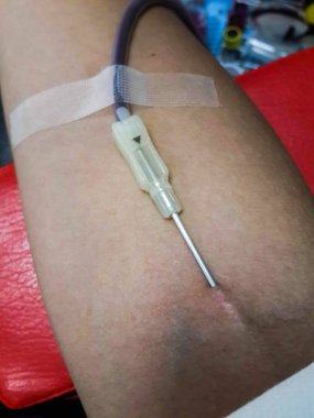 Bir kan bağış, kan nakli yakın çekim,