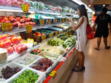 Asya taze Pazar bulanık sahne