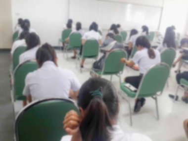 Görüntü arka plan öğrenciler üniversitede bir sınava.