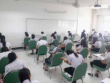 Görüntü arka plan öğrenciler üniversitede bir sınava.