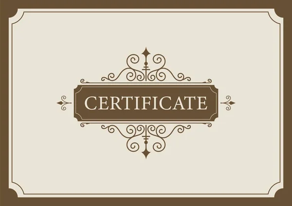 Certificado vintage. certificado o plantilla de cupón con borde detallado. — Archivo Imágenes Vectoriales