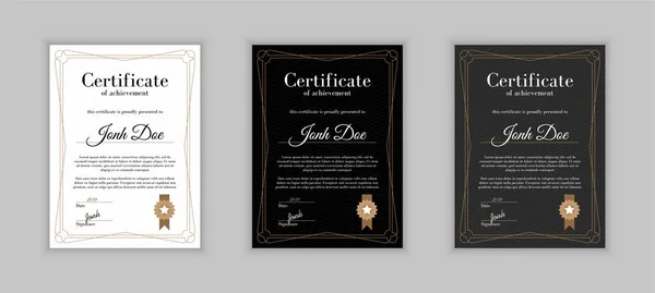 Ilustración vectorial del certificado de oro detallado — Archivo Imágenes Vectoriales