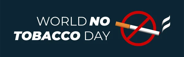 Snygg Anti Smoking klistermärke, tagg eller etikett design med cigarett på mörk bakgrund för World No Smoking Day. — Stock vektor