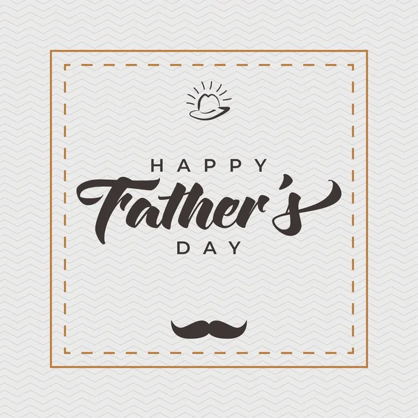 Babalar Günü el yazısıyla yazılmış mutlu mektuplar. Tasarımınız için beyaz arkaplanda çerçeve bulunan vektör kaligrafisi