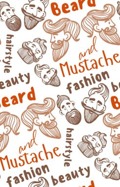 Bıyık ve sakal, komik adamlar, kelime bıyık, sakal, güzellik, moda, saç modeli, seamless modeli