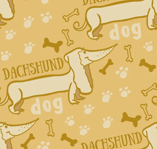 Sin costuras fondo perro salchicha — Archivo Imágenes Vectoriales