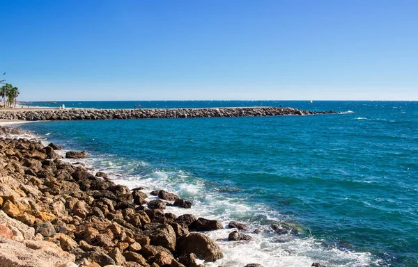 Mediterranean coastal sea view in Spain on sunny day — Stock Photo, Image