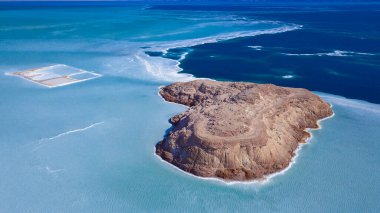 Aerial View to the Blue Salty Lake, Djibouti clipart