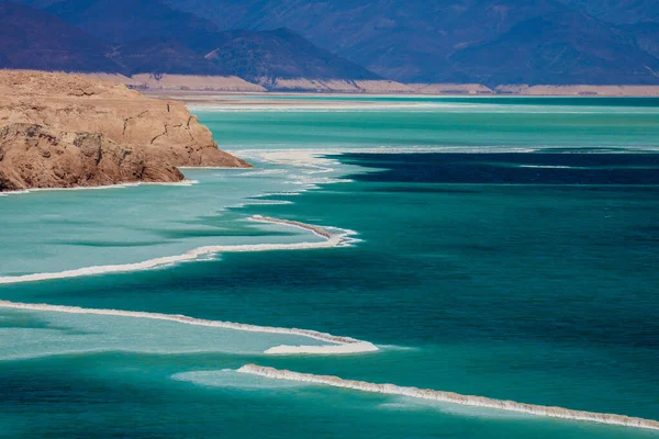 Vista Aérea Para Lago Salgado Azul Djibuti — Fotografia de Stock