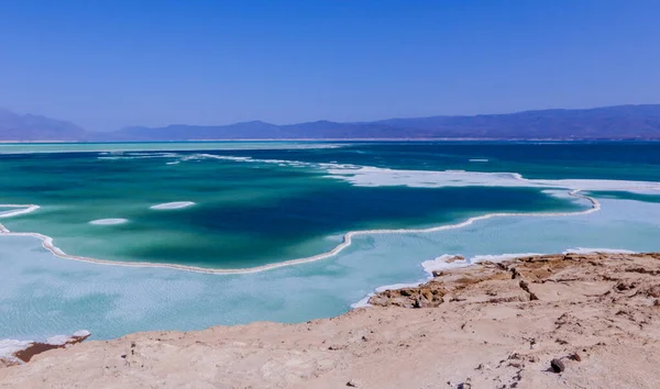 Amazing View Salty Surface Tha Lake Assal Джибути — стоковое фото