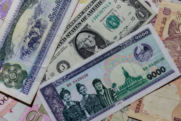 Moscou Rússia Abril 2020 Dólar Americano Com Diferentes Notas Moeda — Fotografia de Stock