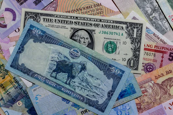 Moszkva Oroszország 2020 Április Egy Amerikai Dollár Különböző Etiópiai Bankjegyekkel — Stock Fotó
