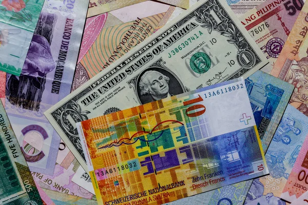 Moscú Rusia Abril 2020 Dólar Estadounidense Con Diferentes Billetes Banco — Foto de Stock