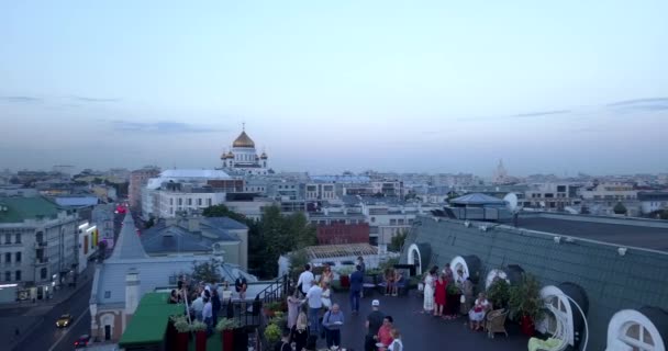 러시아 모스크바 2019 Footage Aerial Panoramic View Moscow Historical City — 비디오