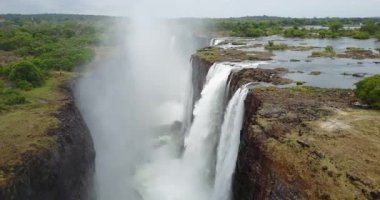 4K Hava Görüntüsü Victoria Şelalesi, Zimbabwe