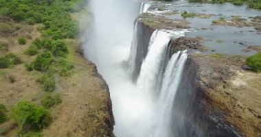 4K Hava Görüntüsü Victoria Şelalesi, Zimbabwe